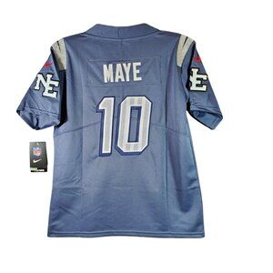 Drake Maye #10 YOUTH L Stitched Jersey Storm Blue Rivalries NE Patriots